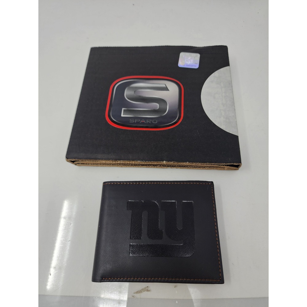 Sparo Mens New York Giants‎ Bifold Wallet Black Leather RFID Casual Size OS